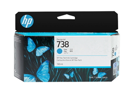 Mực in HP 738 130-ml Cyan DesignJet Ink Cartridge (498N5A)